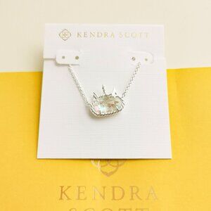 Kendra Scott Bright Silver Dichroic Glass Short Necklace - Elisa Unicorn